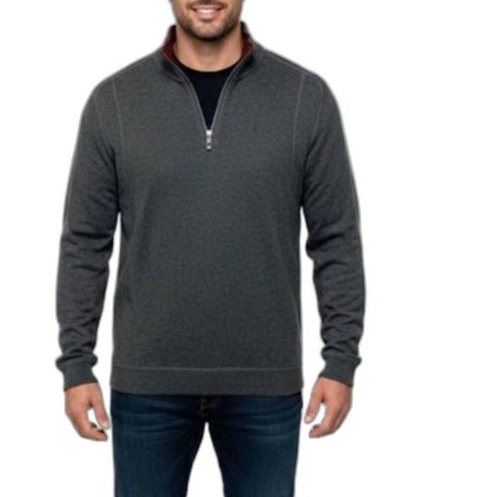 Tommy Bahama Men's Gray Wine Reversible 1/4 Zip LS Pullover Sweatshirt Size 2XL